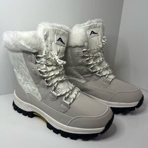 Women's Insulated Winter Boots with Faux Fur - White